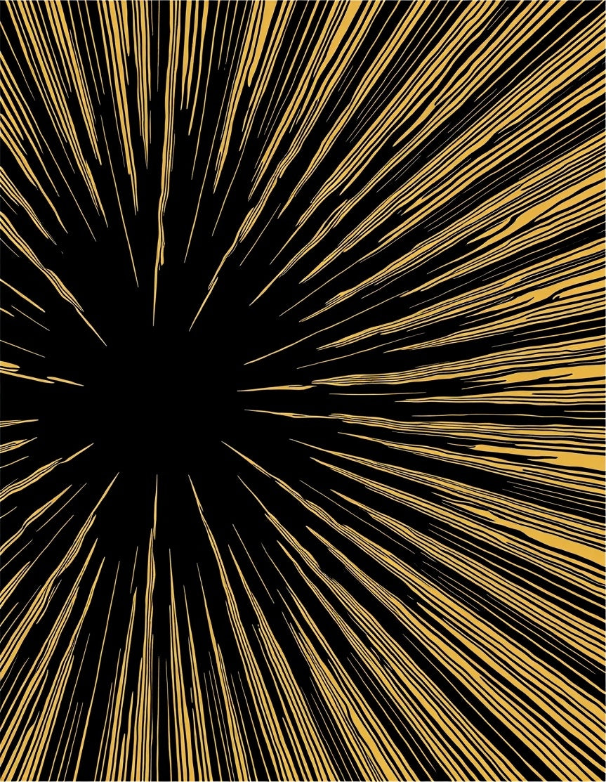 Golden Sunburst Radial Pattern Rug
