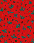 Red Green Leafy Pattern Design Rug