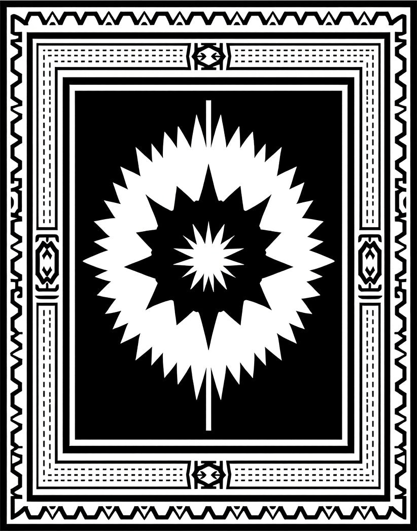 Bold Black White Abstract Explosion Rug