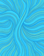 Abstract Blue Swirling Lines Design Rug