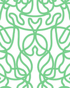 Abstract Swirl Pattern Green Rug