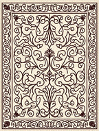 Delicate Scrollwork Floral Pattern Design Rug