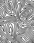 Abstract Black White Wavy Lines Rug