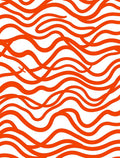 Bold Orange Wave Pattern Rug
