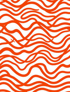Bold Orange Wave Pattern Rug