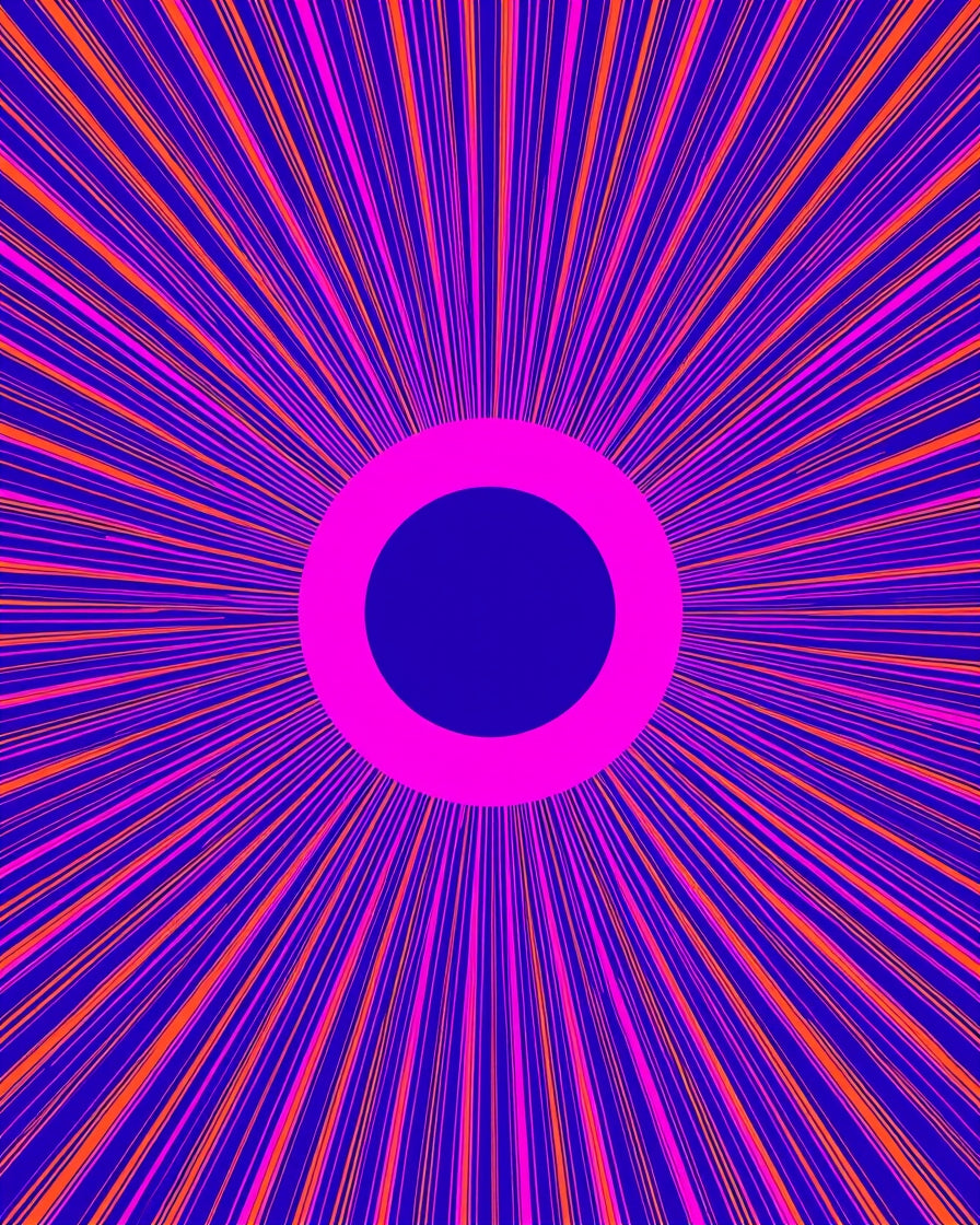 Radiant Burst Neon Geometric Rug