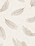 Elegant Feather Swirl Pattern Rug