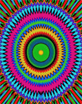 Vibrant Concentric Sunburst Pattern Rug