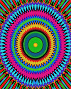 Vibrant Concentric Sunburst Pattern Rug