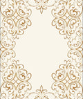 Brown Golden Flourish Pattern Rug