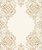 Brown Golden Flourish Pattern Rug