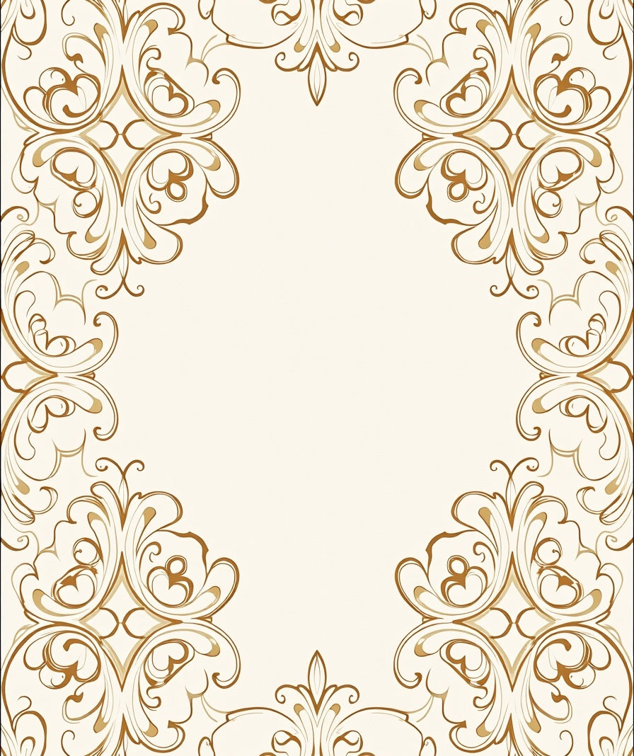 Brown Golden Flourish Pattern Rug