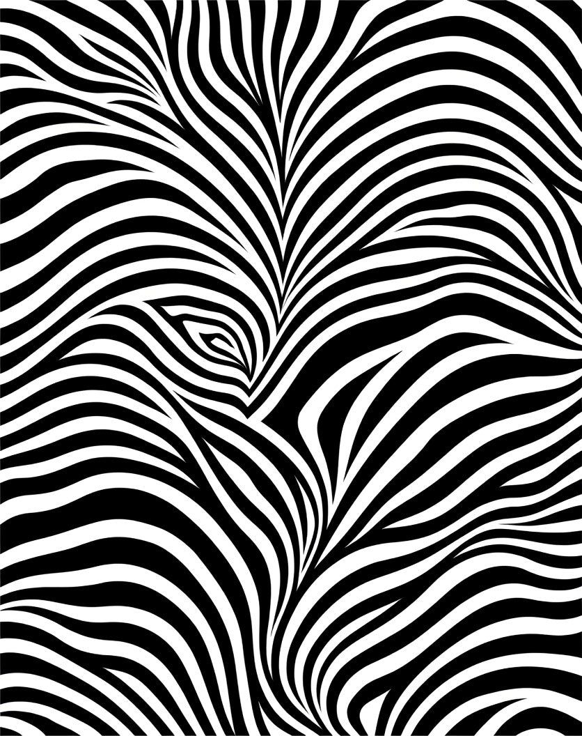 Black And White Wavy Stripe Pattern Rug