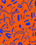 Abstract Blue Organic Forms Rug