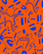 Abstract Blue Organic Forms Rug