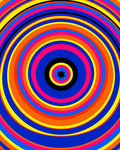 Vibrant Concentric Circles Pattern Design Rug