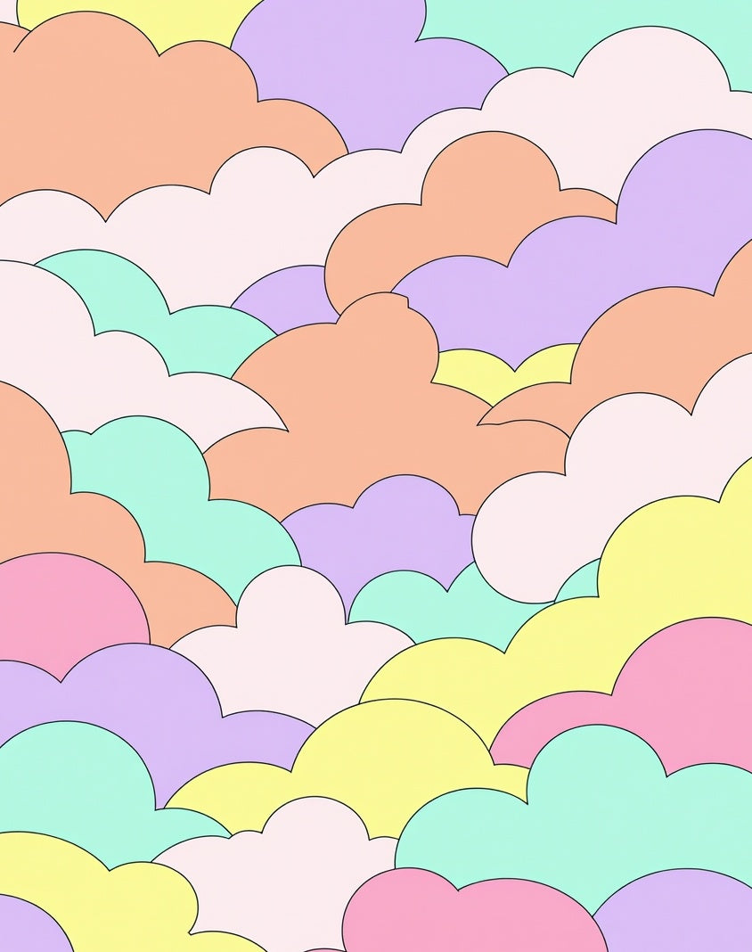 Playful Pastel Cloud Pattern Rug