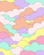 Playful Pastel Cloud Pattern Rug