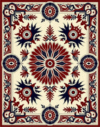 Intricate Floral And Geometric Medallion Design Rug