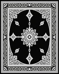 Ornate Black And White Floral Design Rug