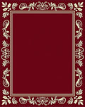 Burgundy Floral Vine Border Rug