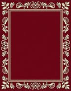 Burgundy Floral Vine Border Rug