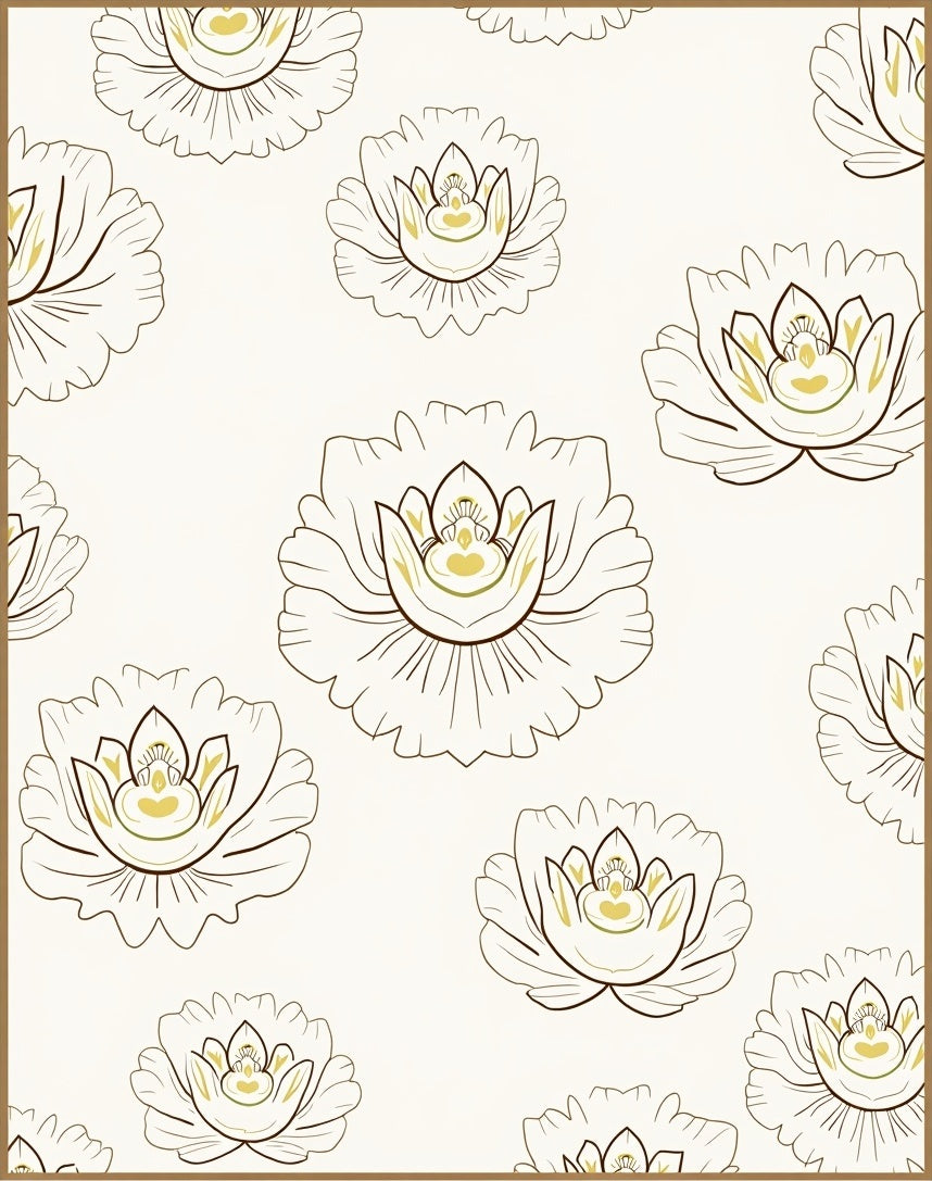 Elegant Floral Pattern With Golden Accents Rug