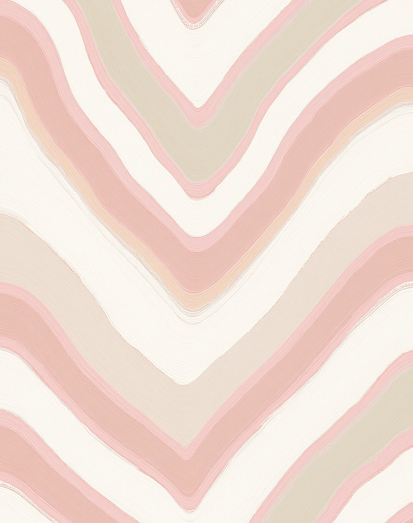 Soft Pink Chevron Wavy Texture Rug