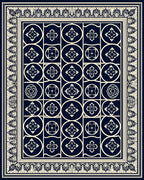 Geometric Pattern With Circular Motifs Rug