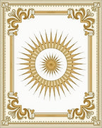 Ornate Sunburst Golden Border Rug