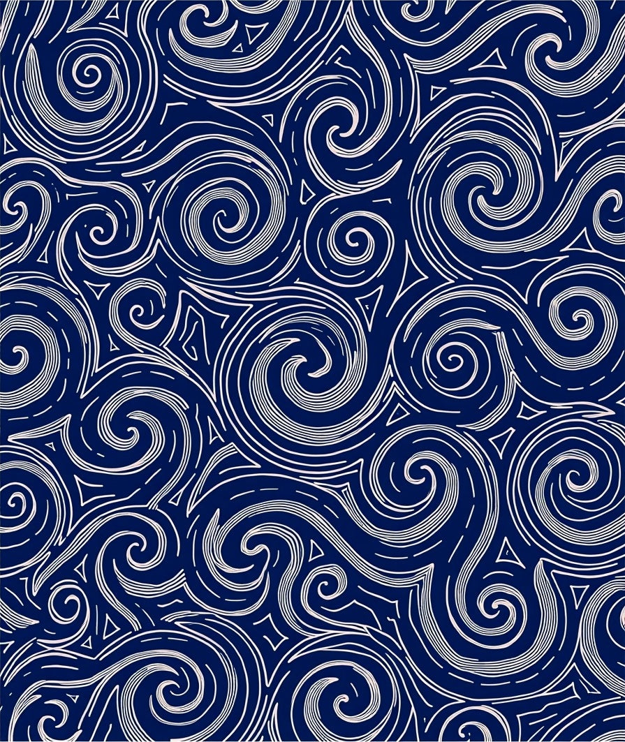 Ocean Swirls Abstract Contour Rug