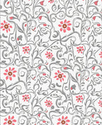 Floral Vines With Pink Daisy Accents Rug