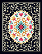 Ornate Floral Mandala Design Rug