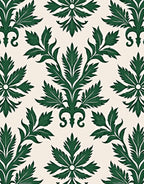 Elegant Dark Green Floral Pattern Design Rug