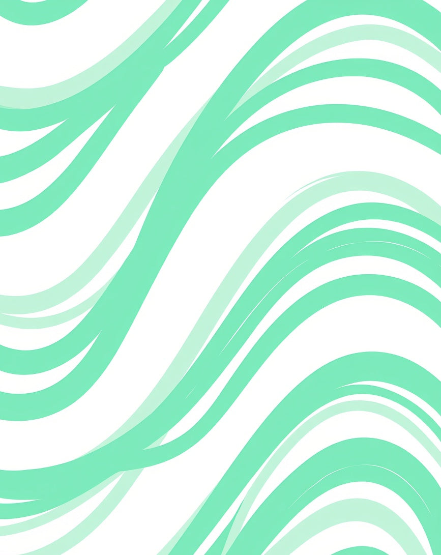 Flowing Aqua Abstract Waves Rug