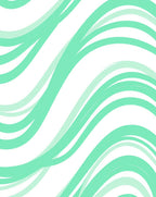 Flowing Aqua Abstract Waves Rug