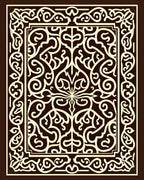 Elegant Cream Swirls Decorative Rug