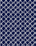 Navy White Diamond Intersecting Line Pattern Rug