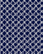 Navy White Diamond Intersecting Line Pattern Rug