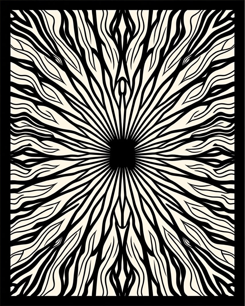 Abstract Radial Streak Pattern Rug
