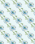 Charming Blue Floral Pattern Rug