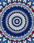 Intricate Blue Floral Mandala Design Rug