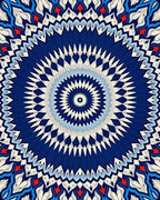 Intricate Blue Floral Mandala Design Rug