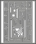 Abstract Maze Geometric Black White Pattern Rug
