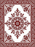 Elegant Floral Medallion Border Rug