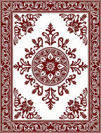 Elegant Floral Medallion Border Rug