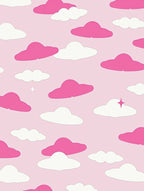 Pink White Cloud Pattern Design Rug