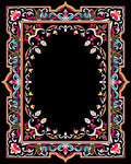 Vibrant Floral Border Design Rug