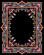 Vibrant Floral Border Design Rug