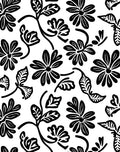 Bold Black Floral Pattern Rug
